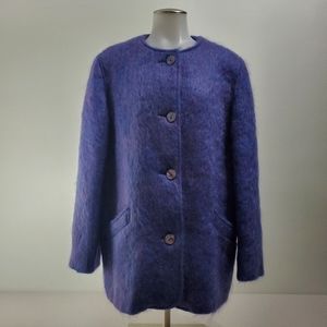 Avoca Mohair Jacket Fuzzy Purple Blue Red